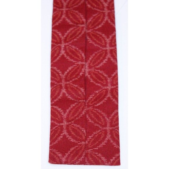 KNOTTERY Straight Edge SUIT TIE Burgundy Prints 100% COTTON